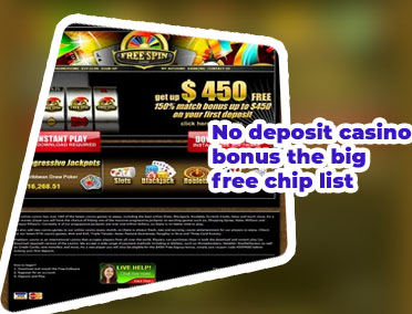 No deposit casino bonus the big free chip list